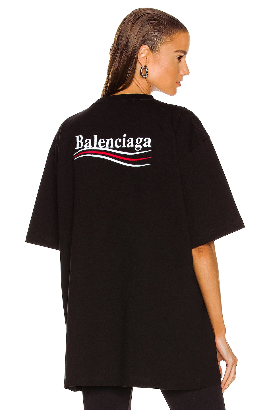 Image 1 of Balenciaga Large Fit T-Shirt in Black & White