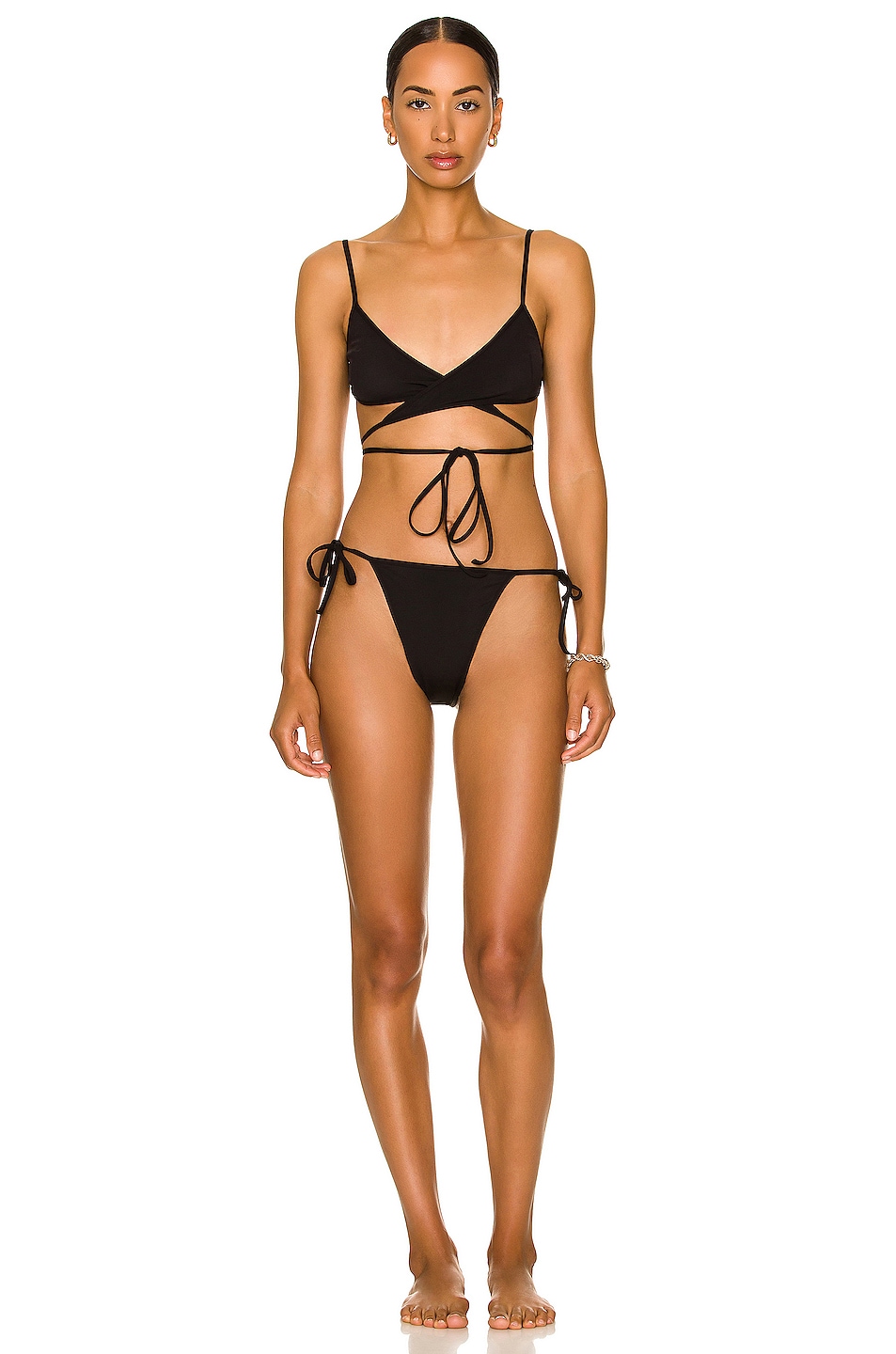 Image 1 of Balenciaga Wrap Bikini Set in Black