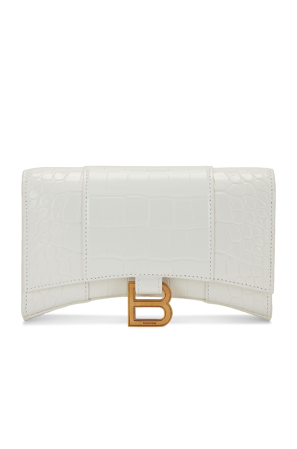 Hourglass Wallet on Chain Bag in White