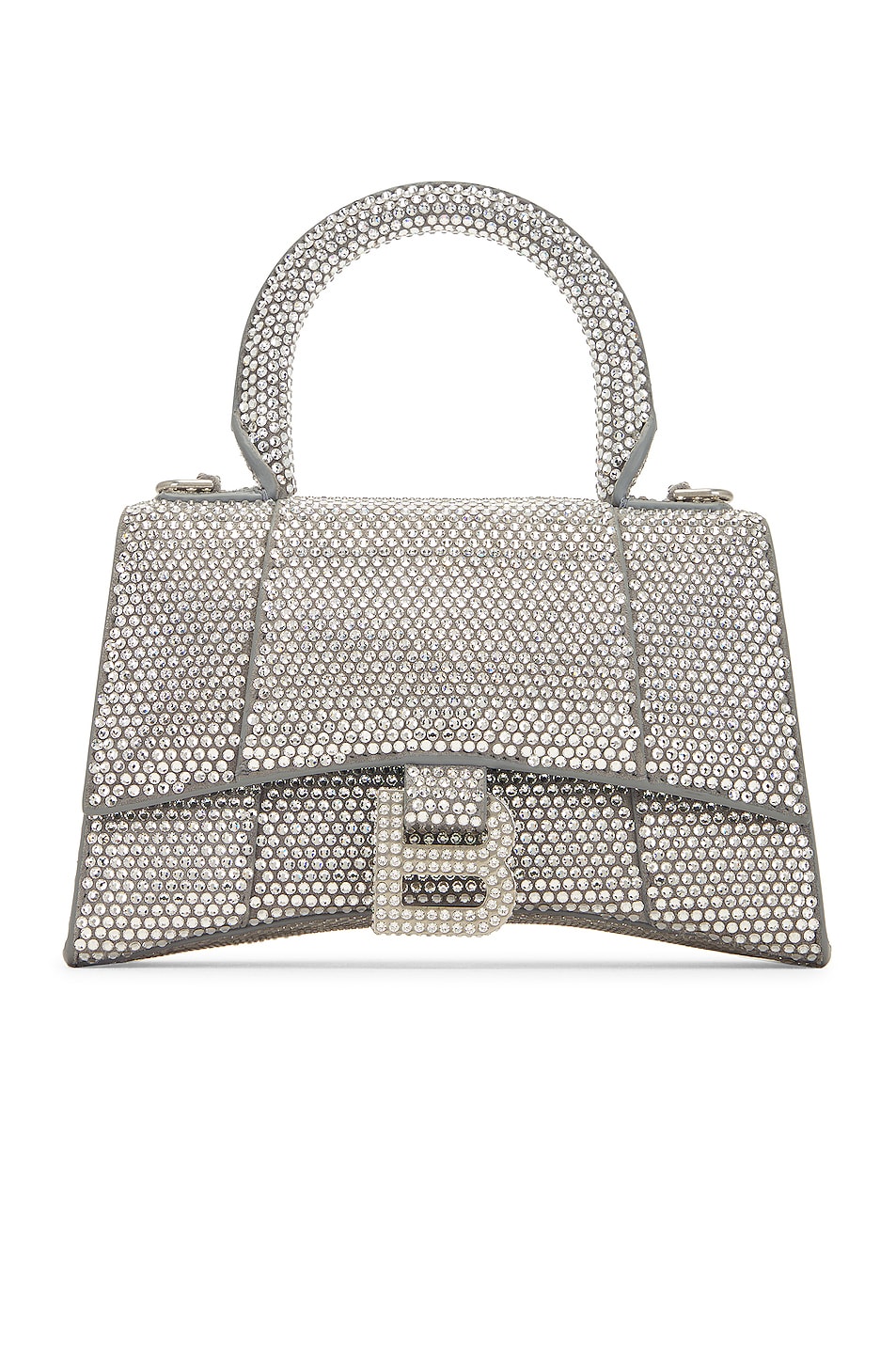 Balenciaga XS All Over Strass Hourglass Top Handle Bag