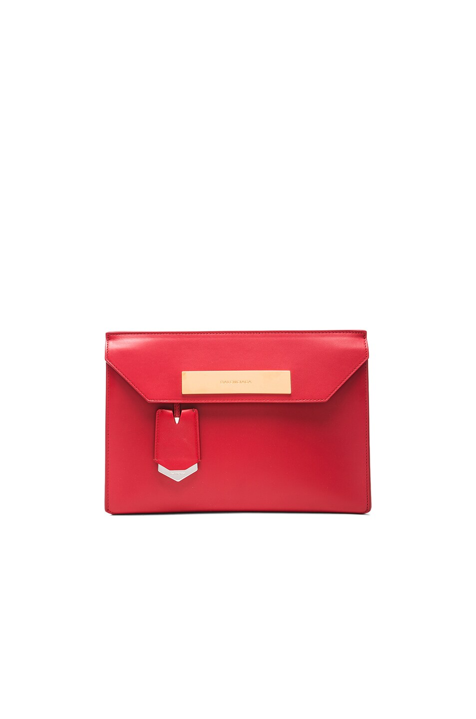 Image 1 of Balenciaga Cable Flap Clutch in Ruby Red