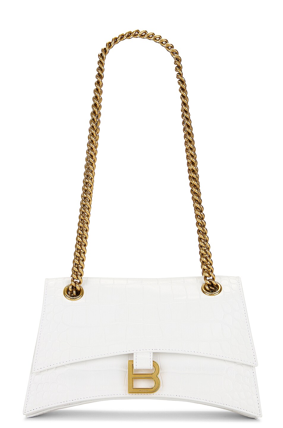 Balenciaga Small Crush Chain Bag In Optic White