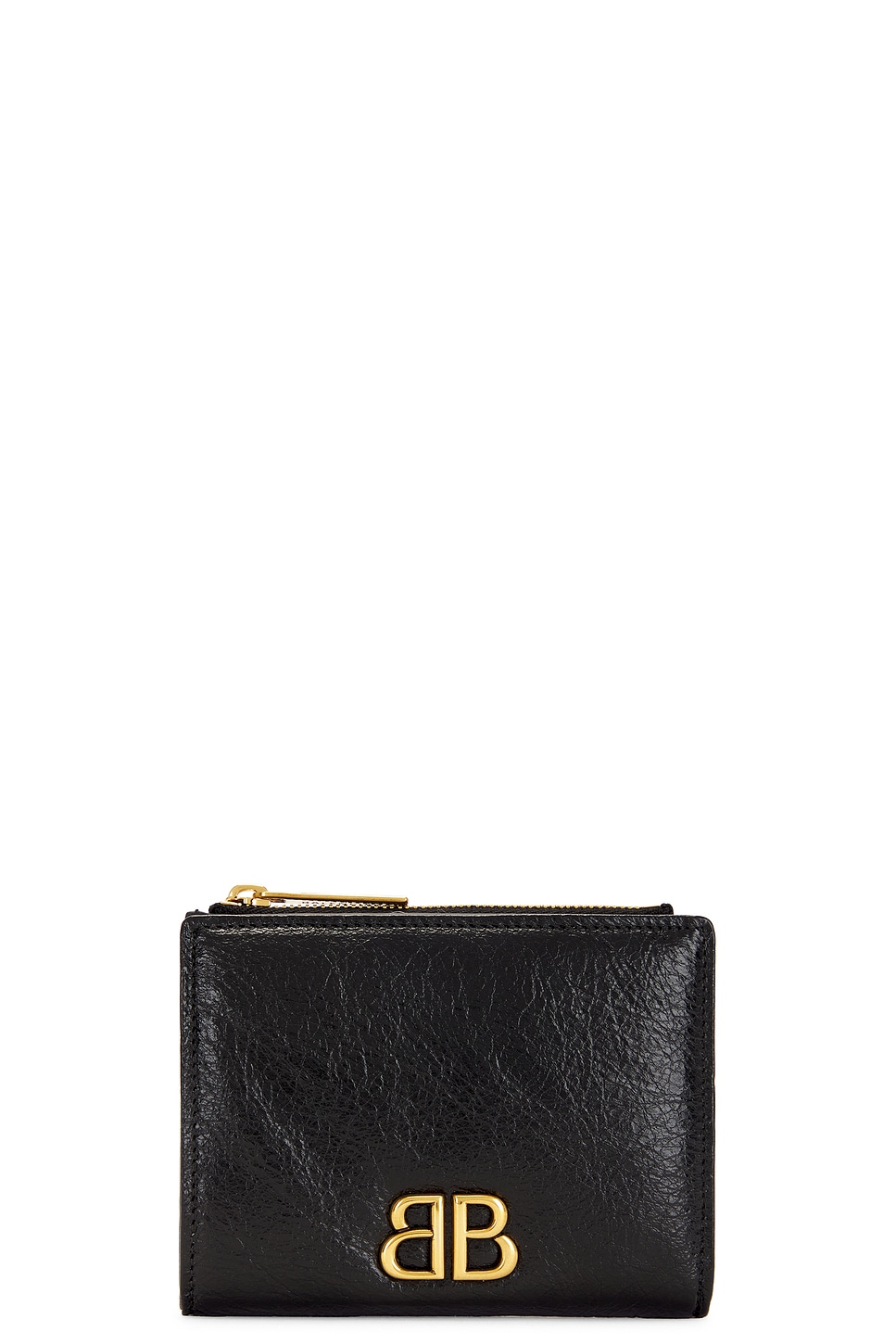 Shop Balenciaga Monaco Bifold Wallet In Black