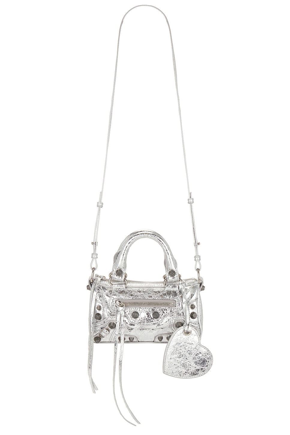 Shop Balenciaga Le Cagole Nano Duffle Bag In Silver