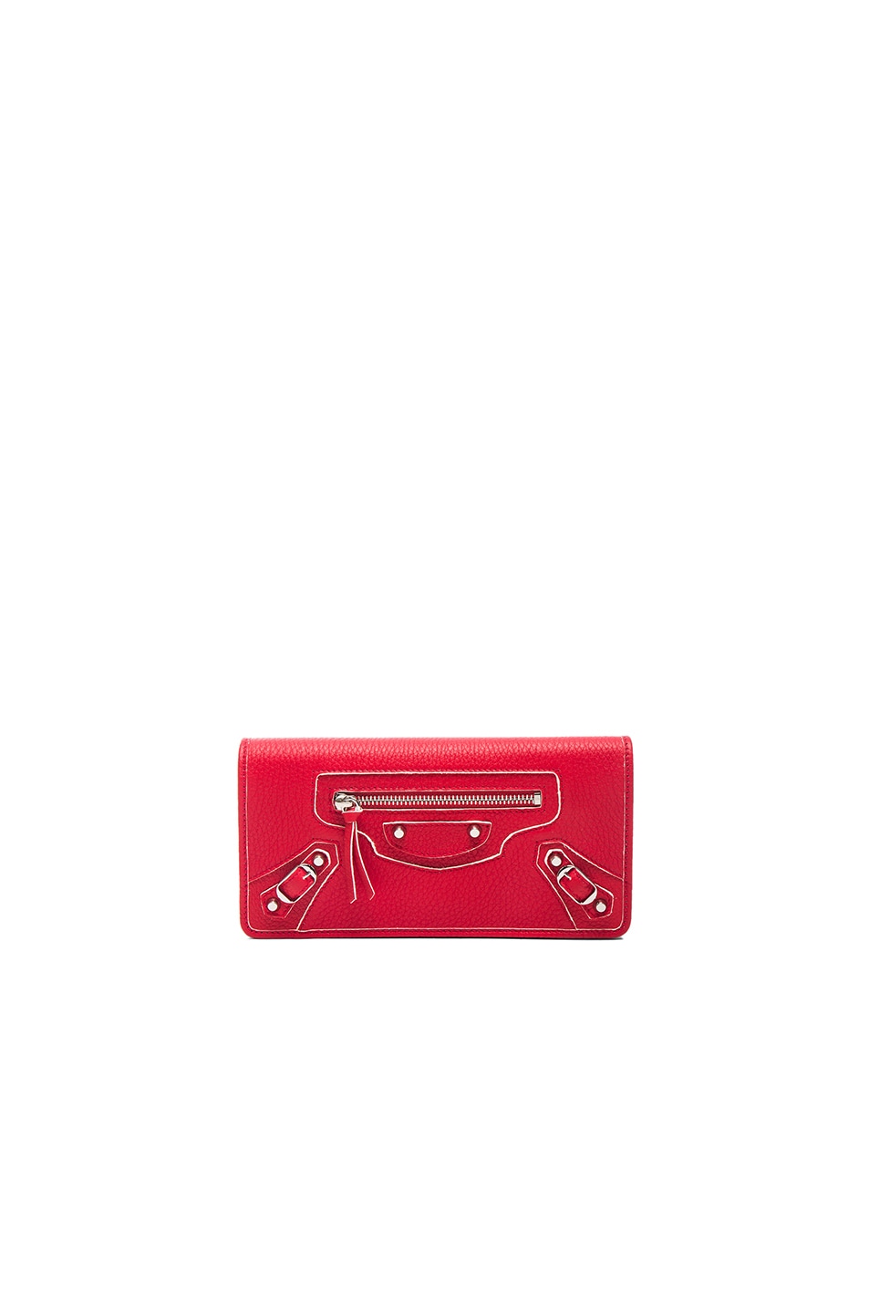 Image 1 of Balenciaga Classic Painted Edge Money Wallet in Rouge Fraise