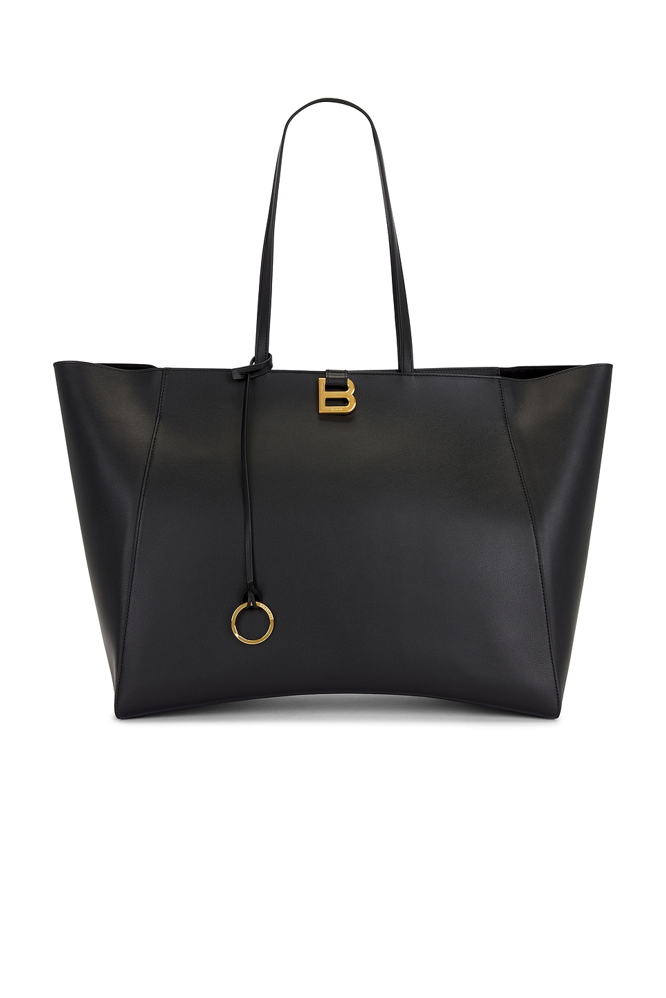 Balenciaga Large Hourglass Soft Leather Tote In Black