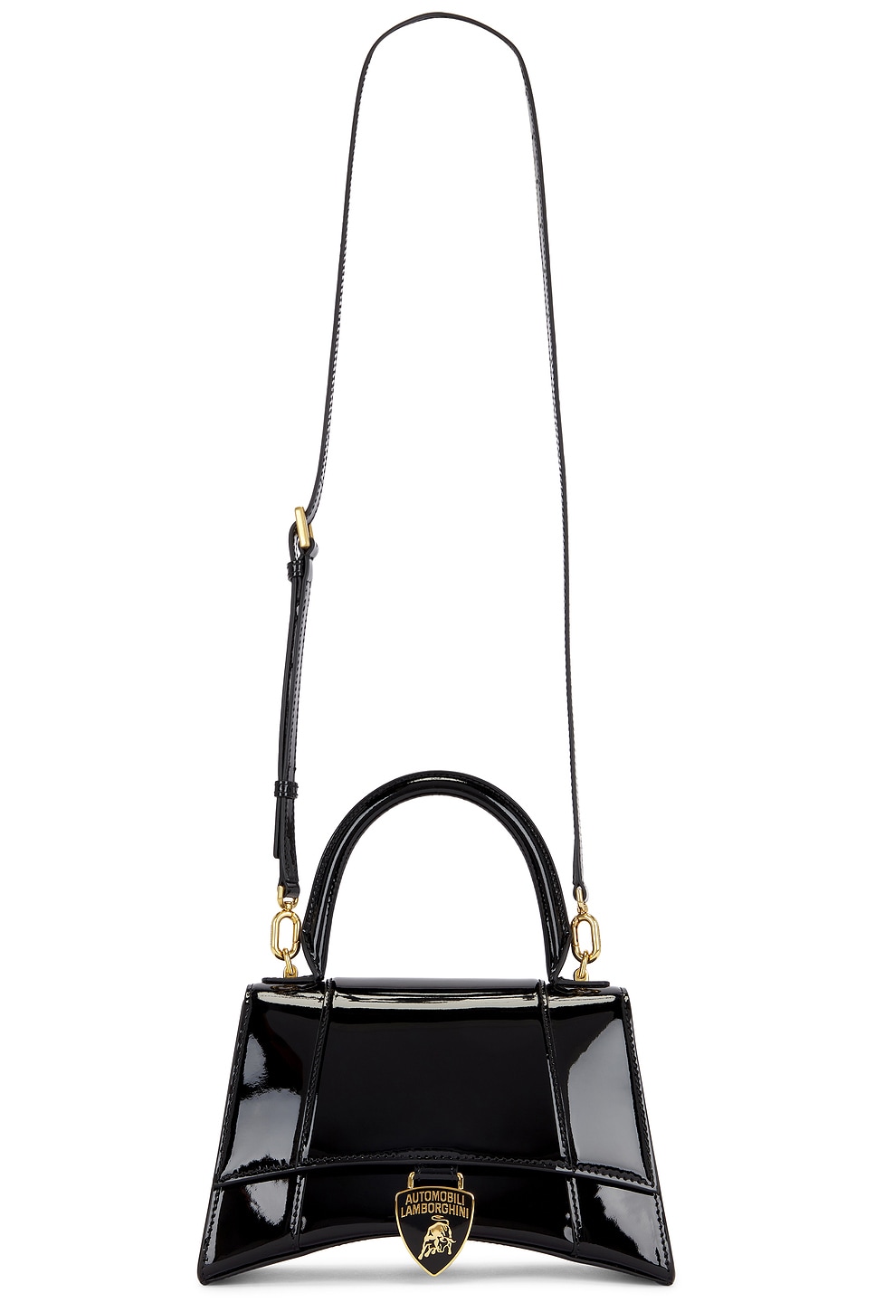 Balenciaga X Lamborghini Hourglass Small Top Handle Bag In Black
