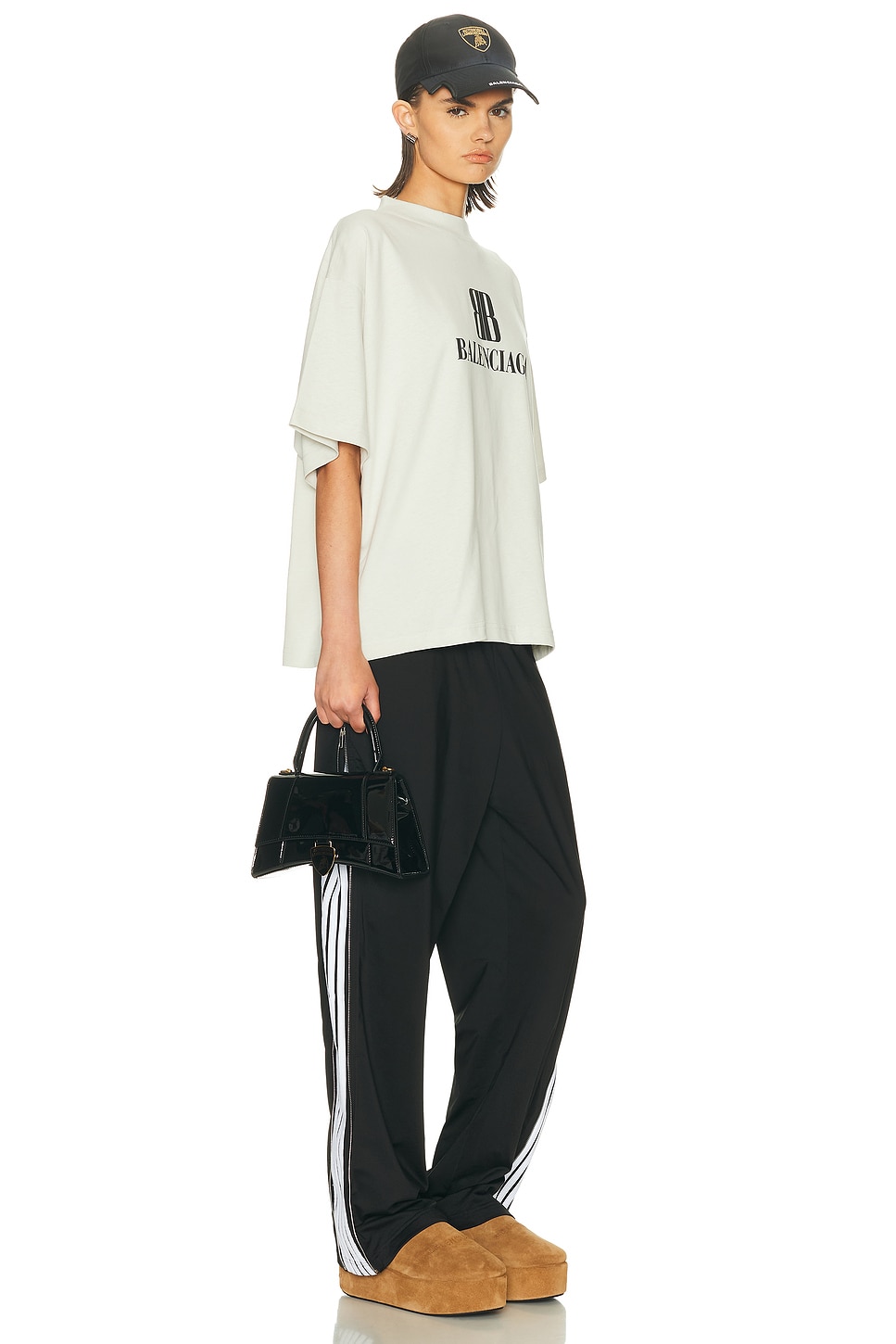Balenciaga X Lamborghini Hourglass Small Top Handle Bag In Black