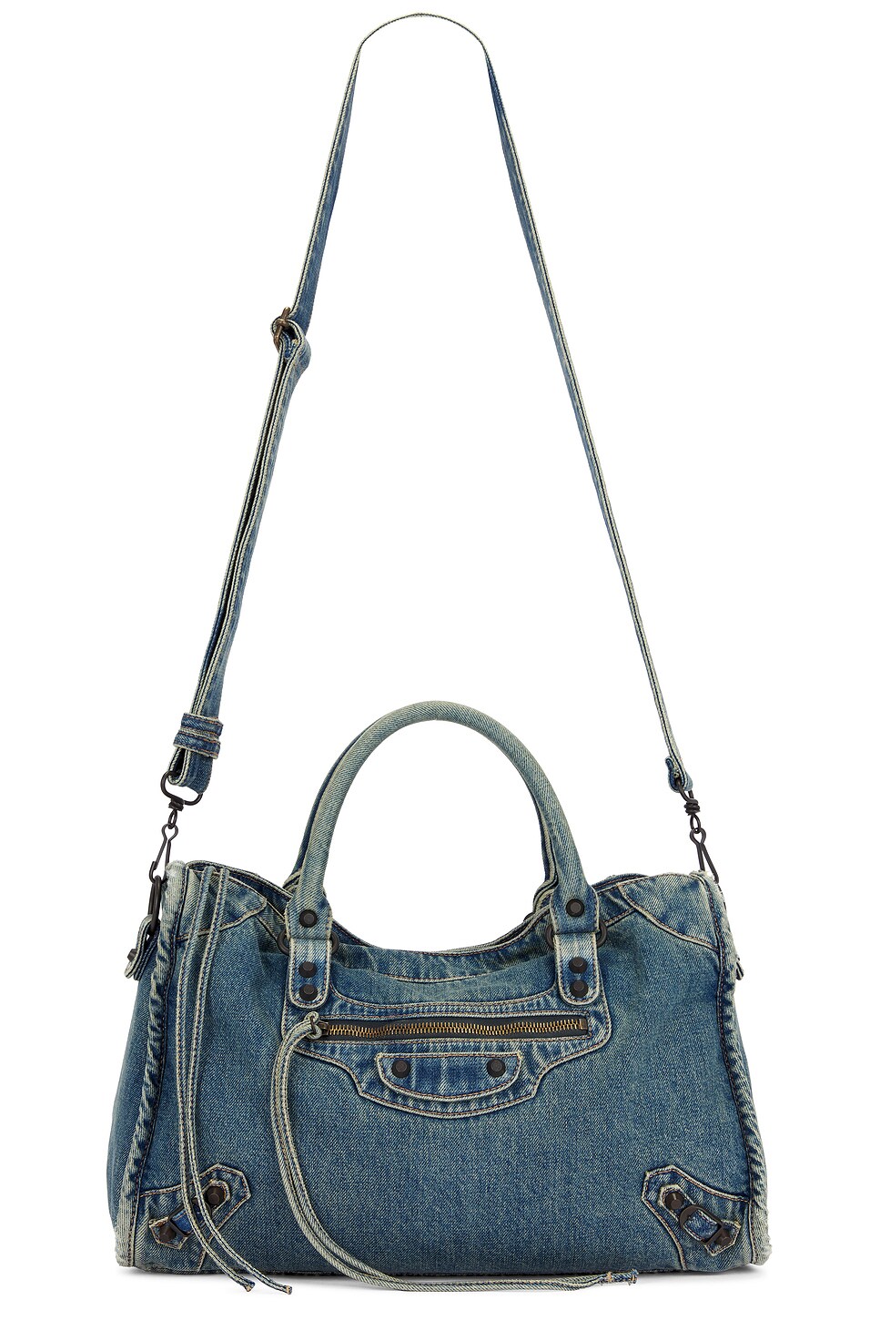 Balenciaga Le City Medium Washed Denim Bag