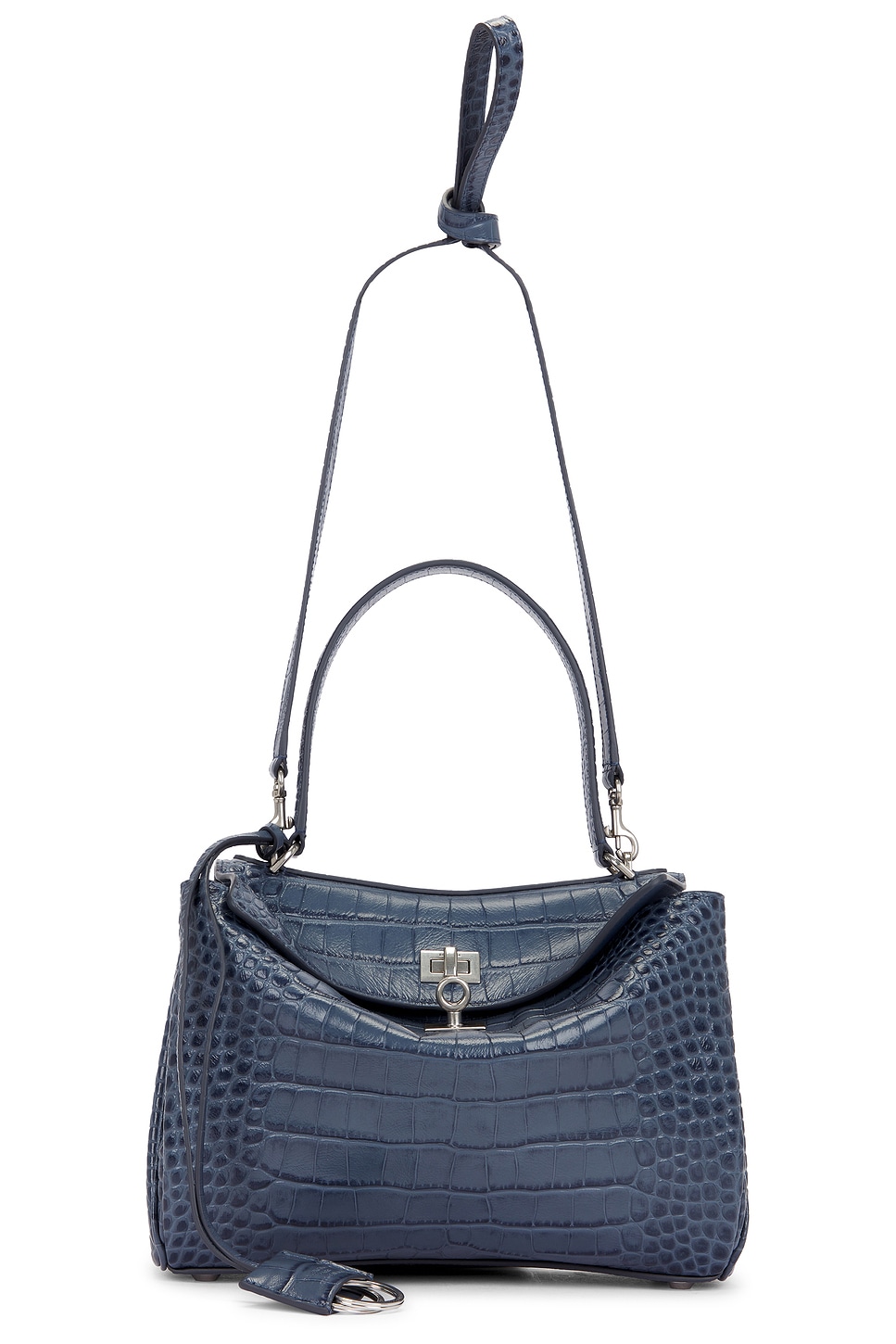 Balenciaga Rodeo Small Embossed Croc Top Handle Bag