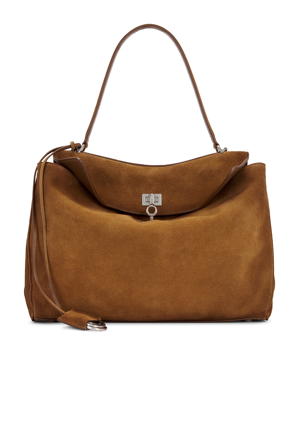 Balenciaga Rodeo Medium Suede Top Handle Bag In Brown