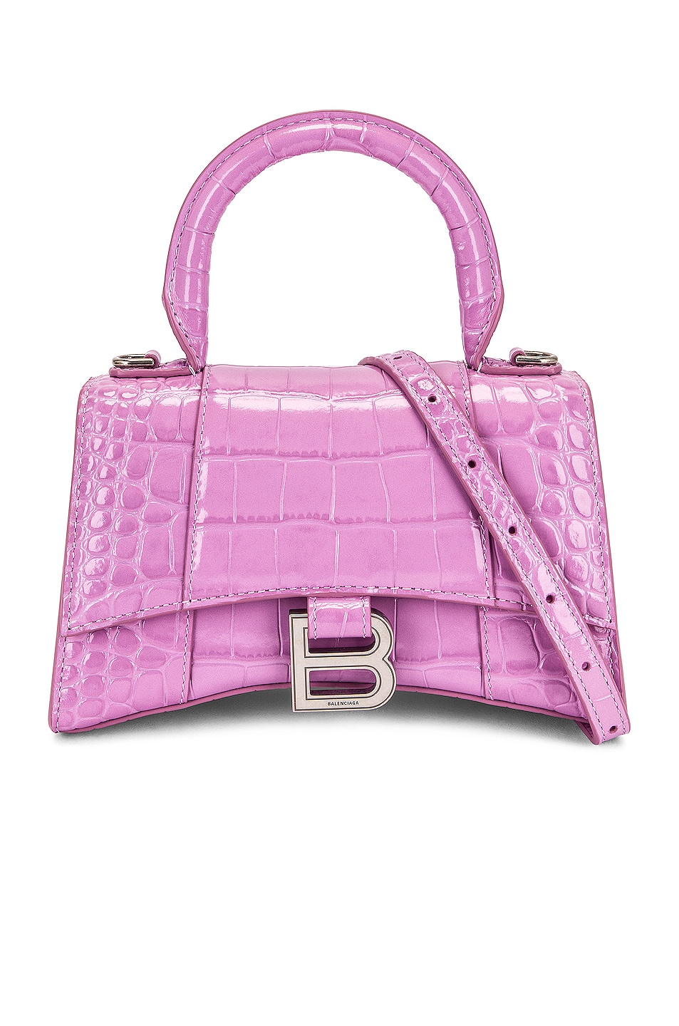 XS Hourglass Top Handle Bag in Purple