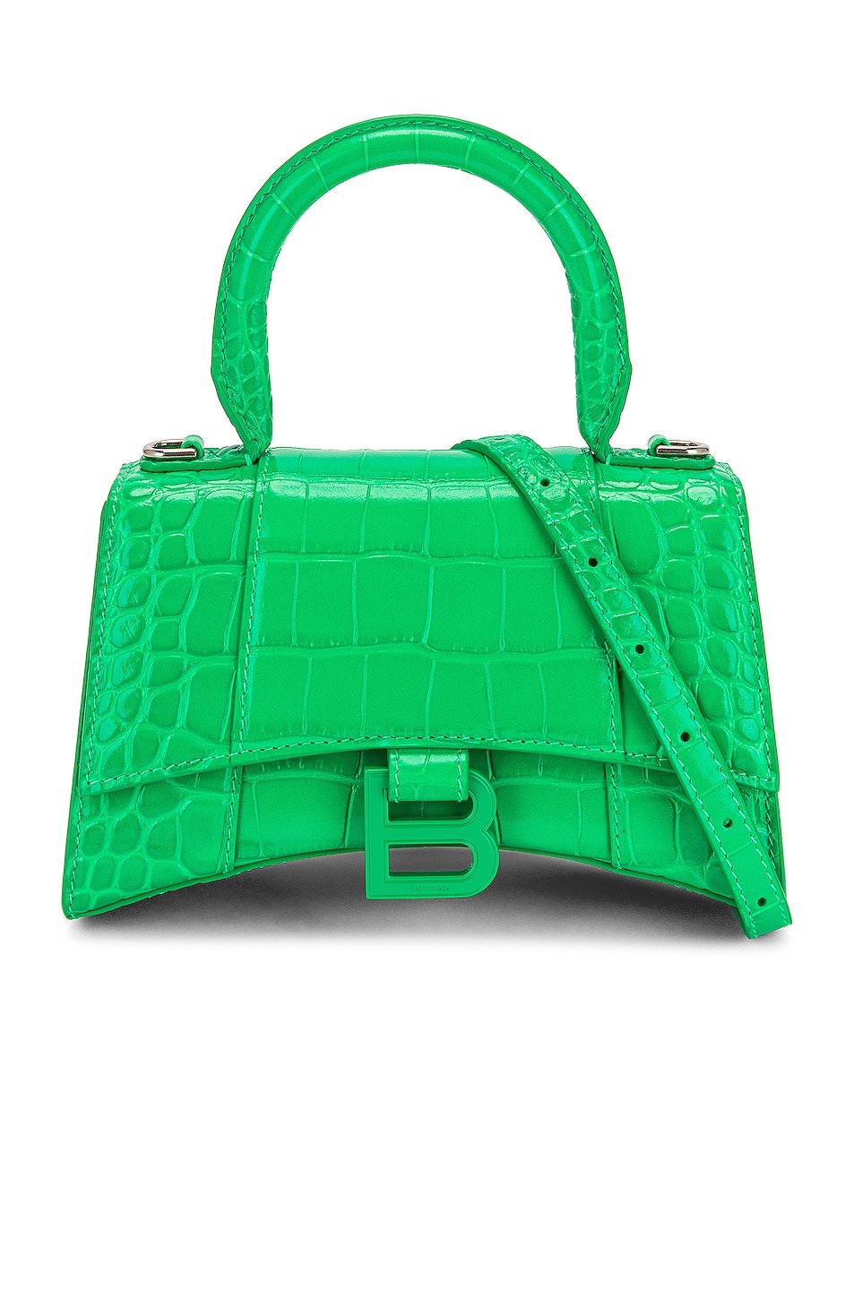 XS Hourglass Top Handle Bag in Green