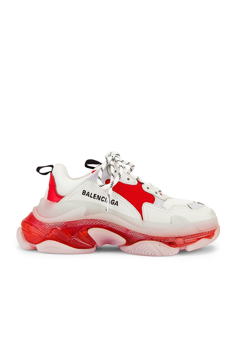 Image 1 of Balenciaga Triple S Sneakers in White & Red