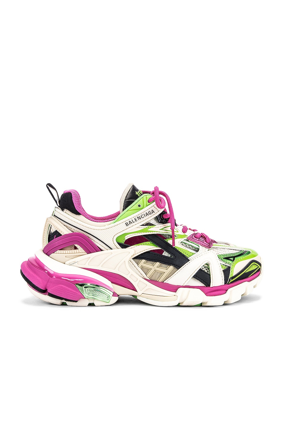 Image 1 of Balenciaga Track 2 Open Sneakers in White & Green & Pink
