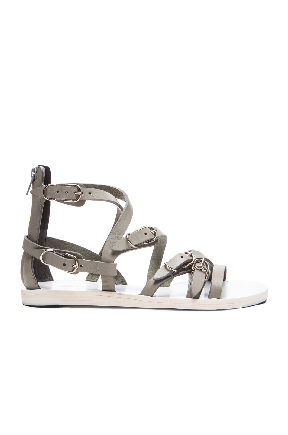 Image 1 of Balenciaga Multistrap Leather Sandals in Grey