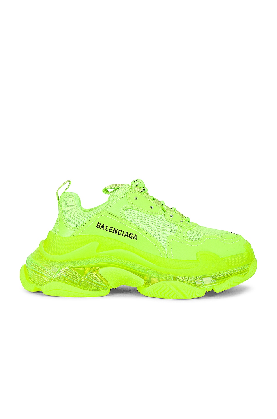 Image 1 of Balenciaga Triple S Clear Sole Sneakers in Fluo Yellow