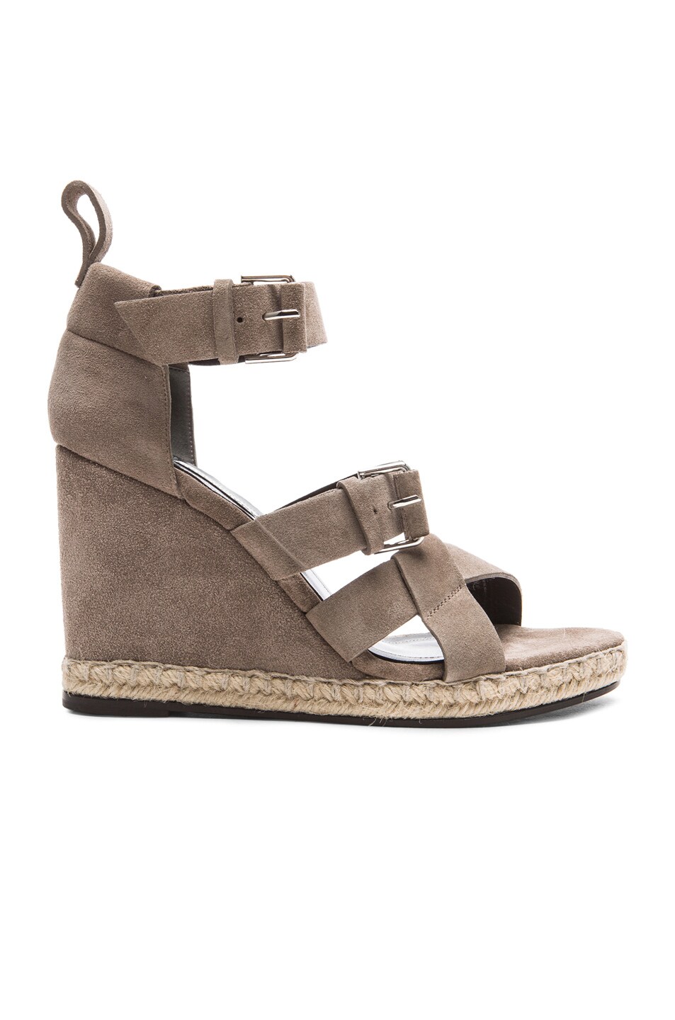Image 1 of Balenciaga Wedge Espadrille Suede Sandals in Galet