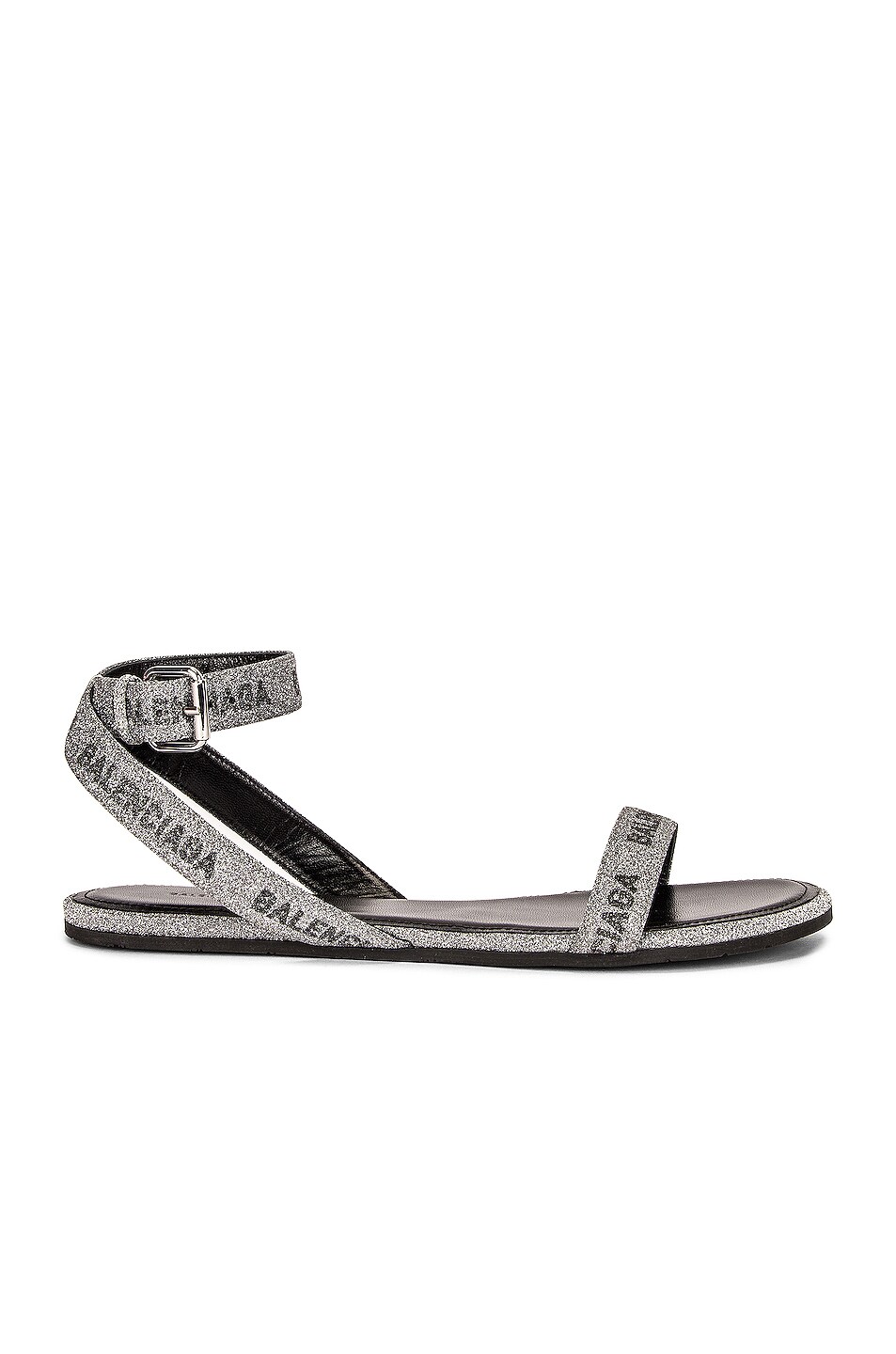 Image 1 of Balenciaga Round Sandals in Silver & Black