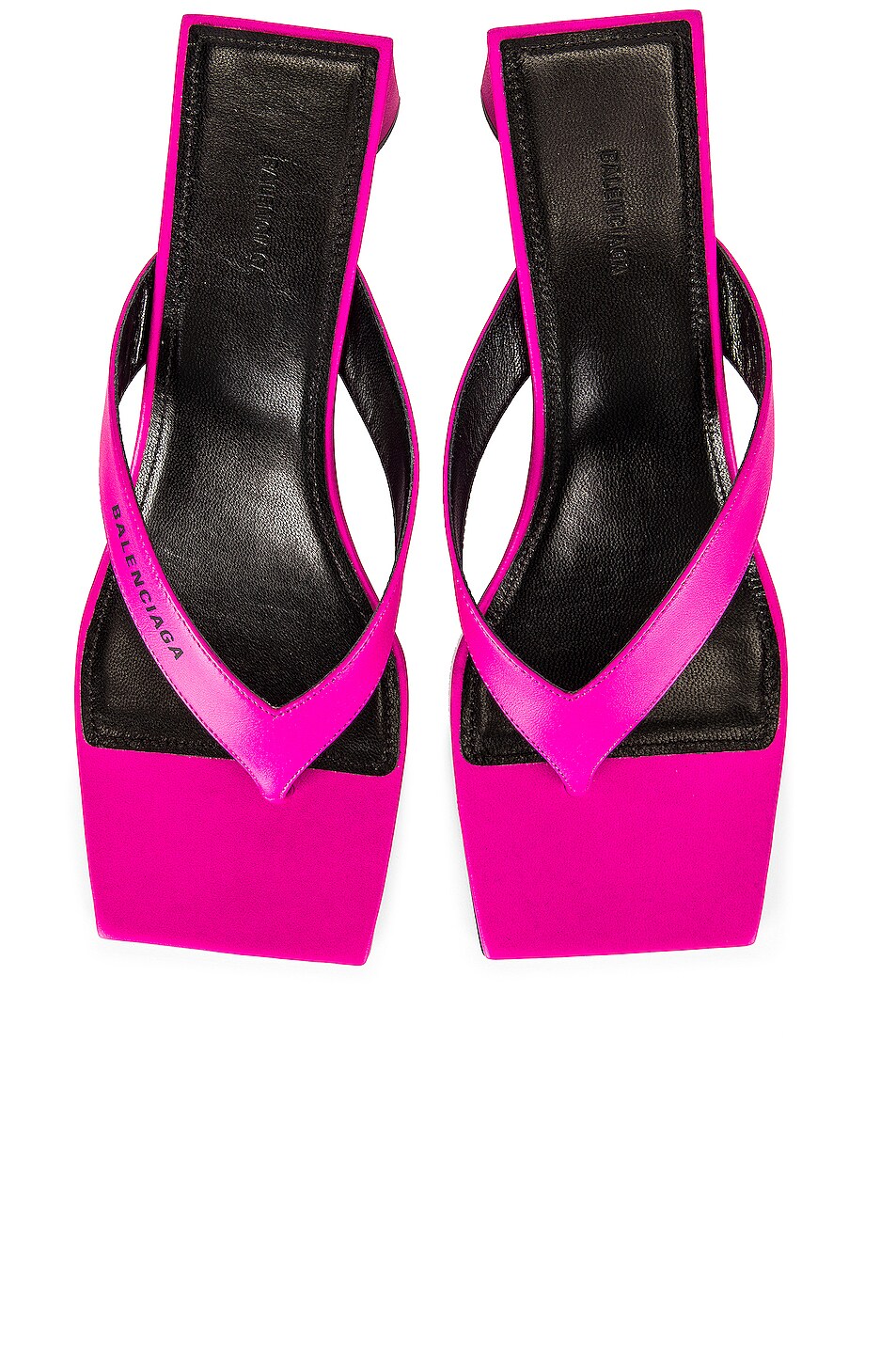 Image 1 of Balenciaga Double Square Sandals in Fuchsia & Black