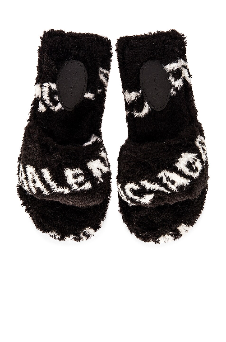 Image 1 of Balenciaga Fluffy Sandals in Black & White