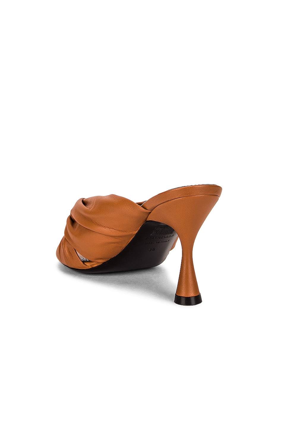 Balenciaga Drapy Sandals in Cognac | FWRD