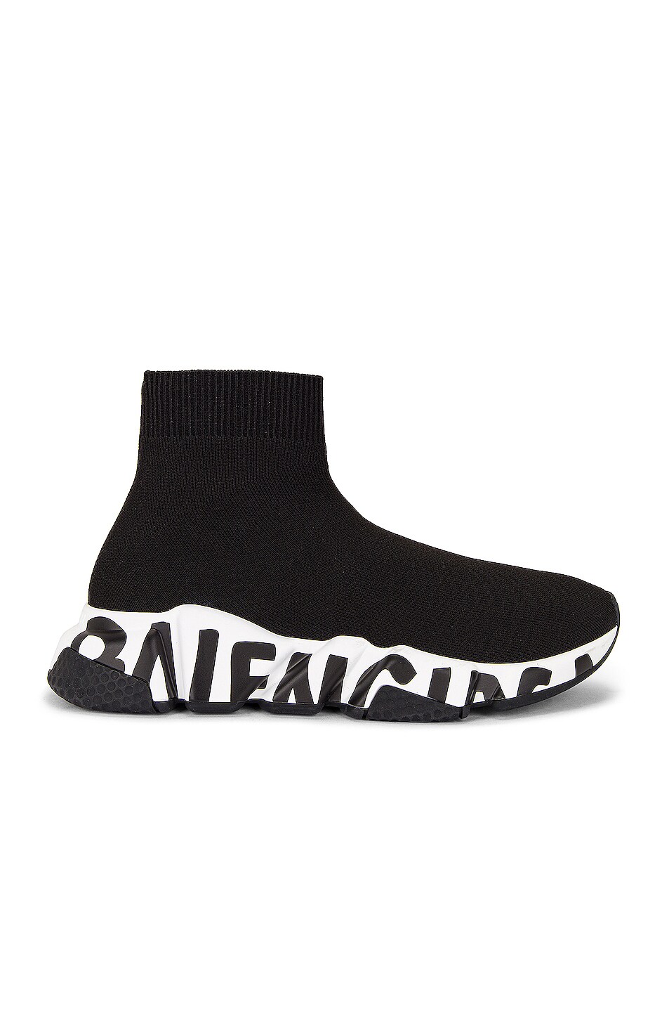Image 1 of Balenciaga Speed Knit Sneakers in Black & White & Black