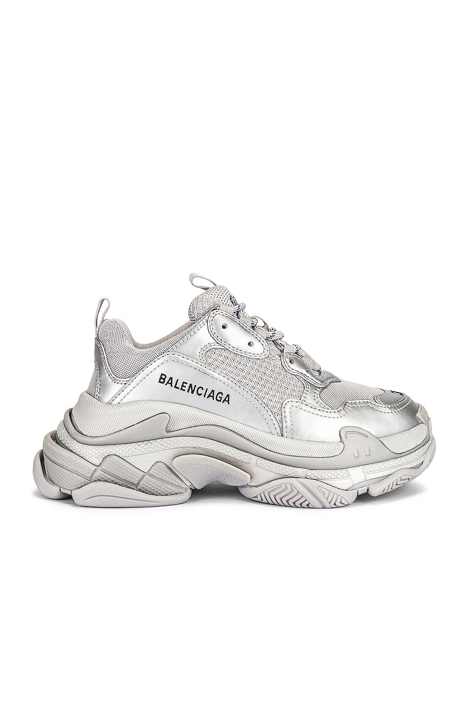 Image 1 of Balenciaga Triple S Sneakers in Silver Metallic