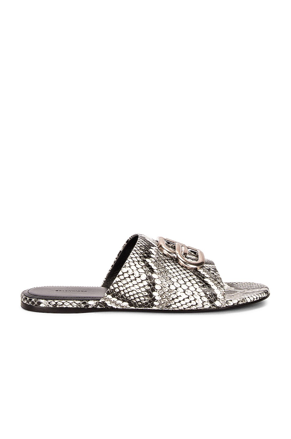 Image 1 of Balenciaga Oval BB Sandals in White & Black & Silver