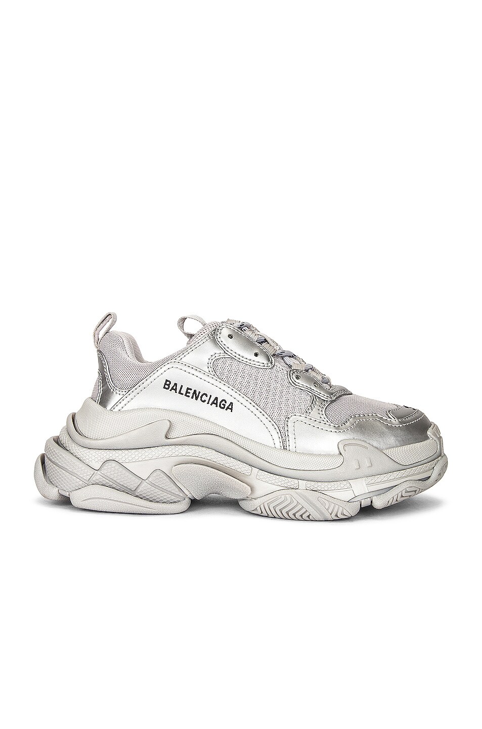 Image 1 of Balenciaga Triple S Sneakers in Silver Metallic
