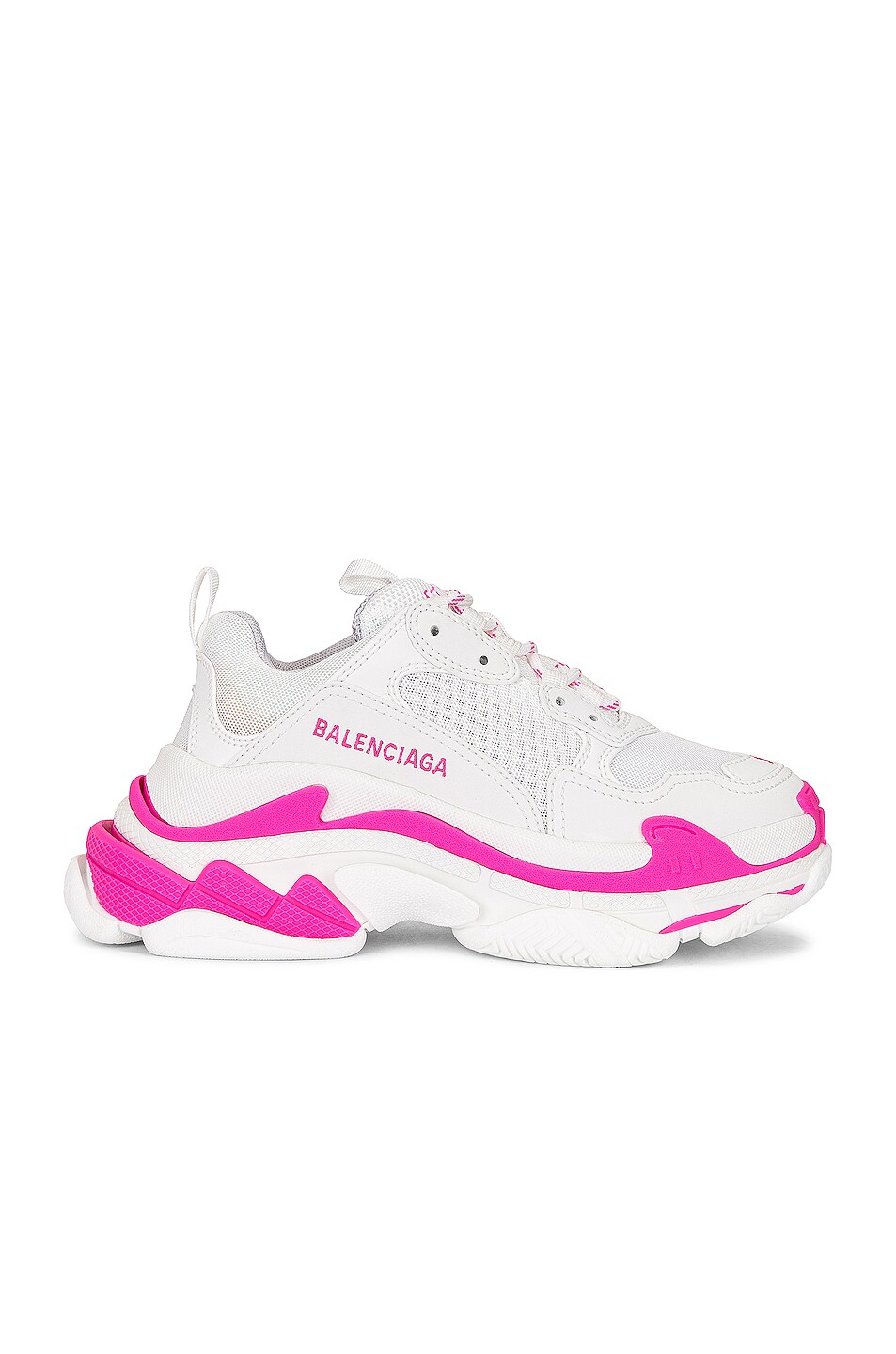 Image 1 of Balenciaga Triple S Sneakers in Fluo Pink & White & Grey