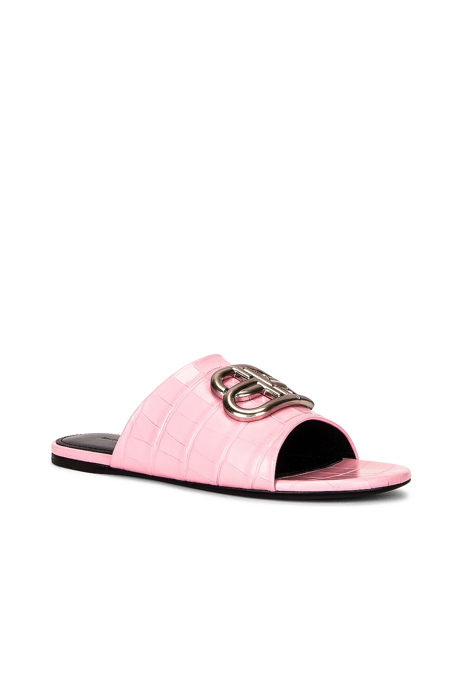 Image 1 of Balenciaga Oval BB Sandals in Light Pink & Nickel