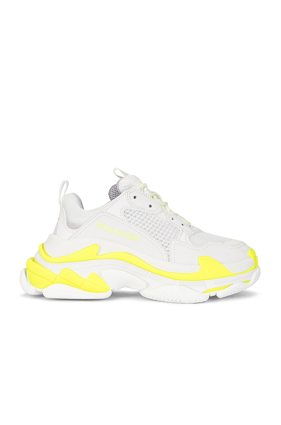 Image 1 of Balenciaga Triple S Sneakers in Fluo Yellow & White & Grey