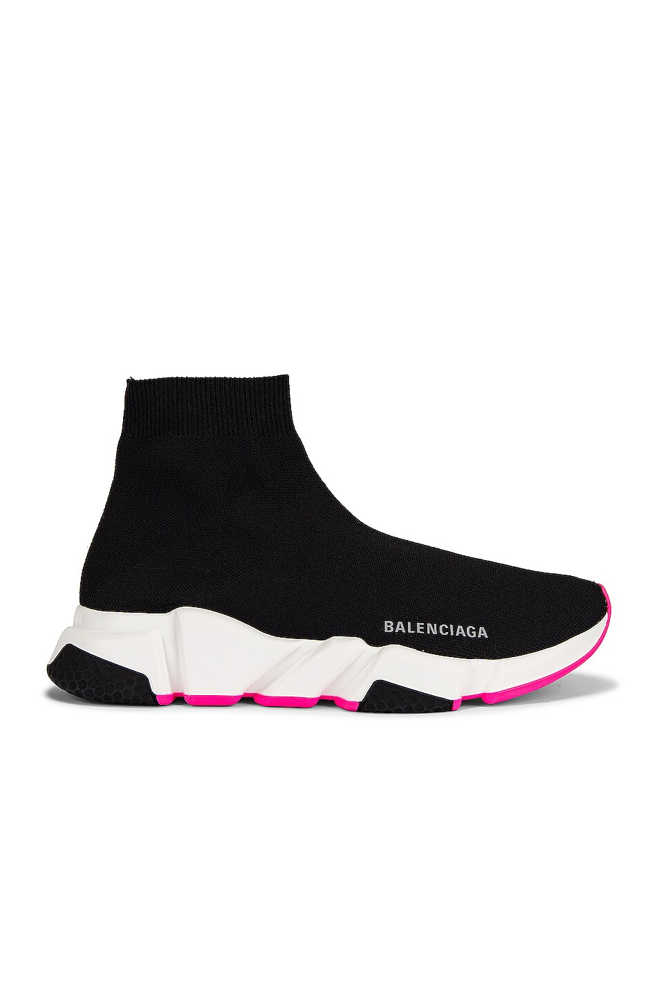 Image 1 of Balenciaga Speed Lt Sneakers in Black & White & Fuchsia