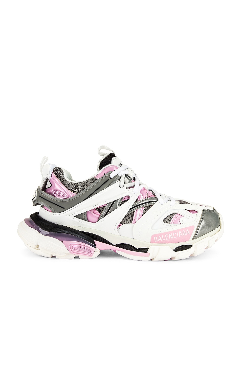 Image 1 of Balenciaga Track Sneakers in White & Pink & Grey