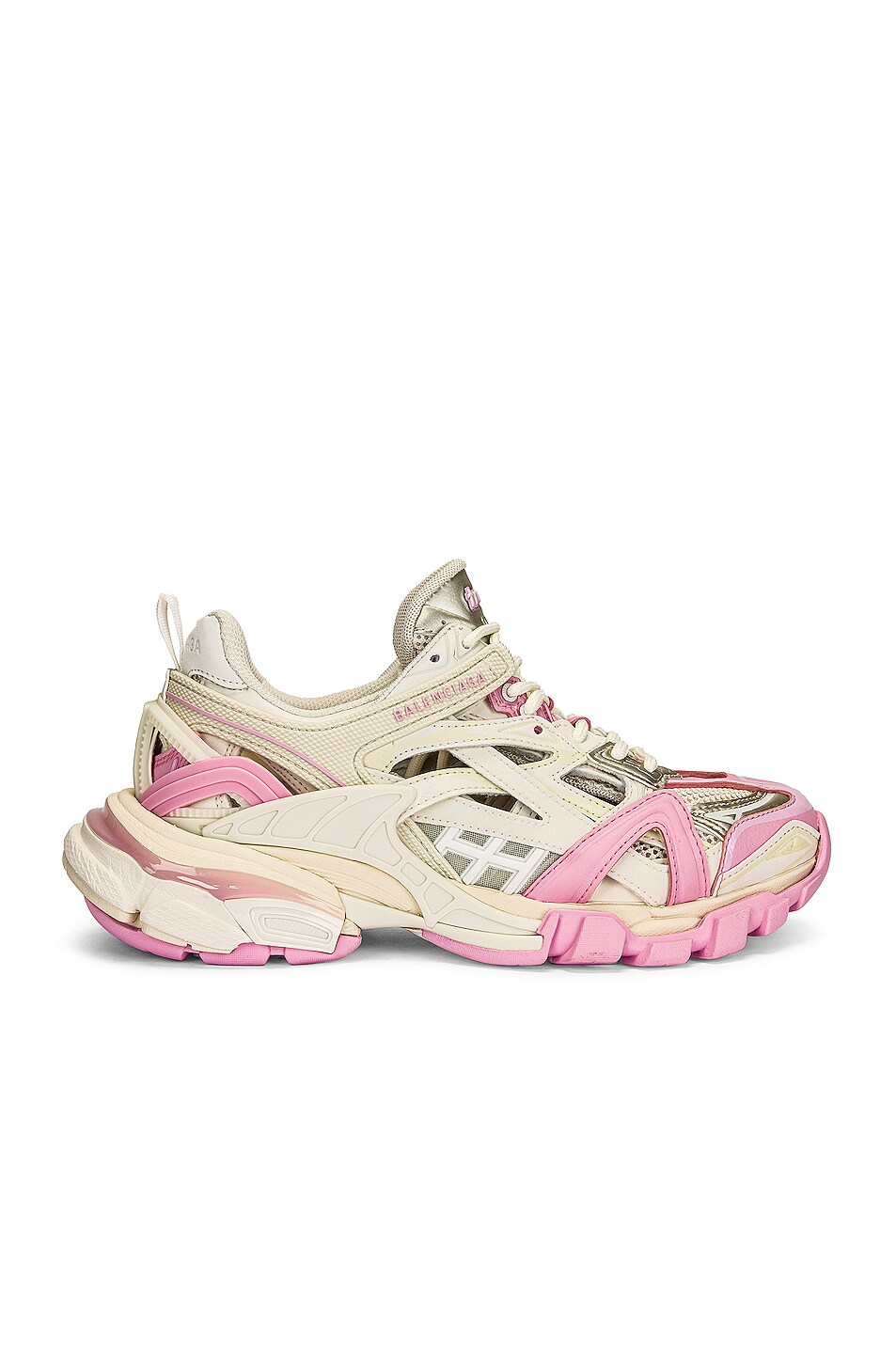 Image 1 of Balenciaga Track 2 Open Sneakers in Pink & Beige & Light Grey