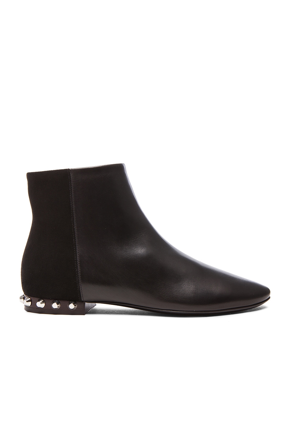 Image 1 of Balenciaga Studded Heel Leather & Suede Boots in Black