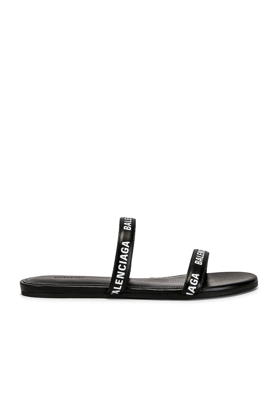Image 1 of Balenciaga Round Flat Sandals in Black & White