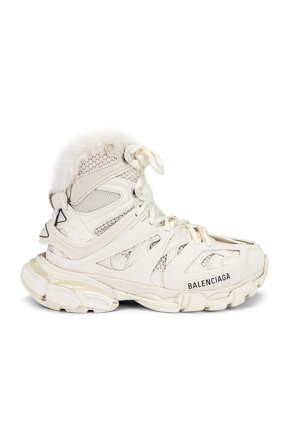 Image 1 of Balenciaga Track Hike Fur Sneakers in Egg Shell
