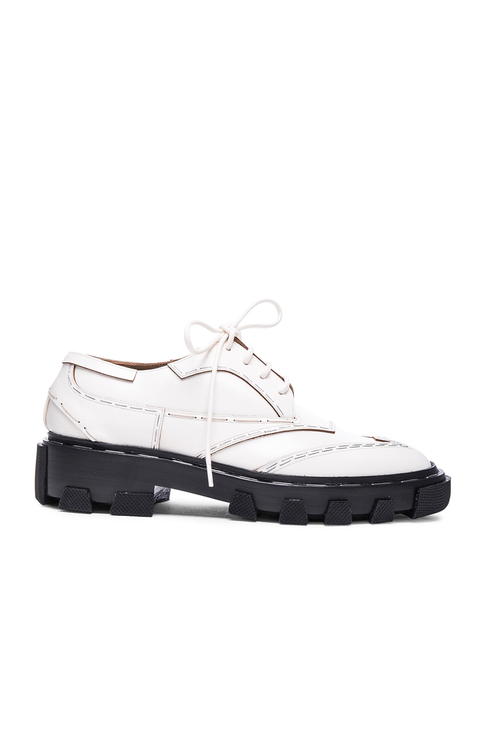 Image 1 of Balenciaga Shiny Leather Derbies in White