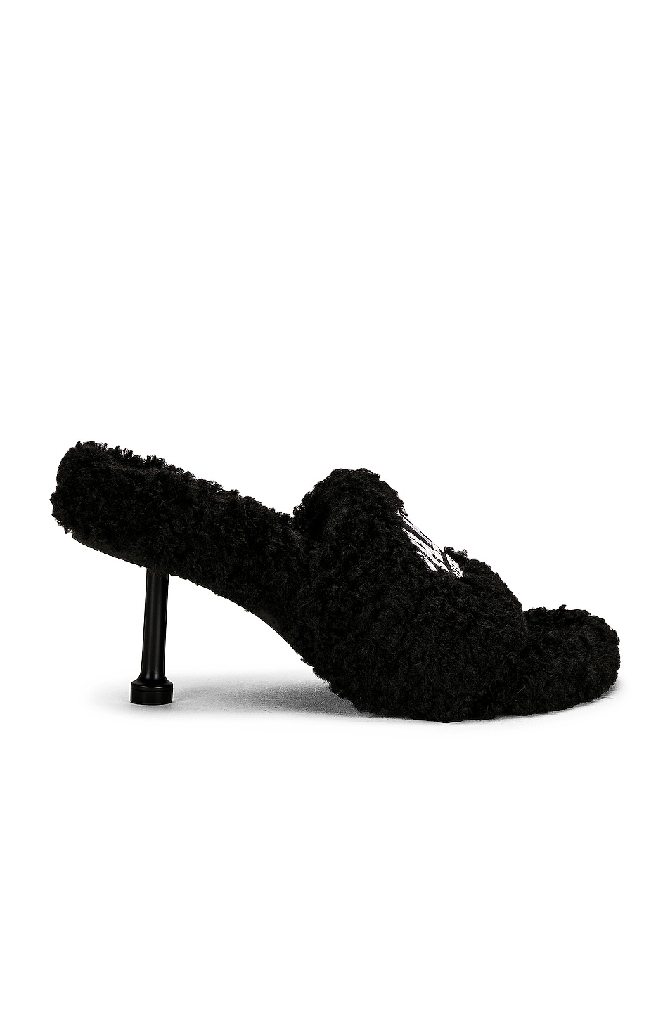 Image 1 of Balenciaga Paris Furry Sandals in Black & White