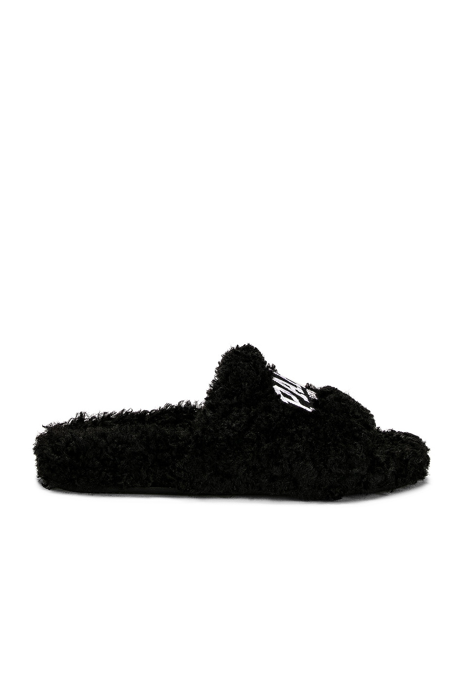 Image 1 of Balenciaga Paris Furry Slides in Black & White