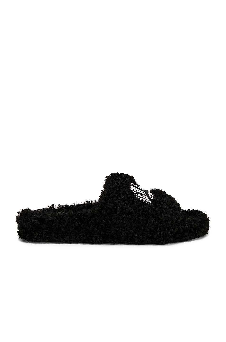 Image 1 of Balenciaga New York Furry Slides in Black & White