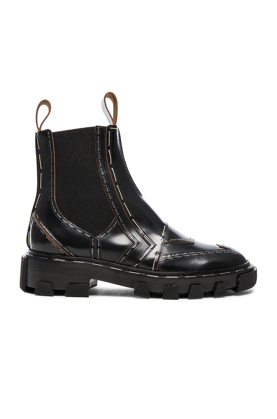 Image 1 of Balenciaga Shiny Leather Chelsea Boots in Black