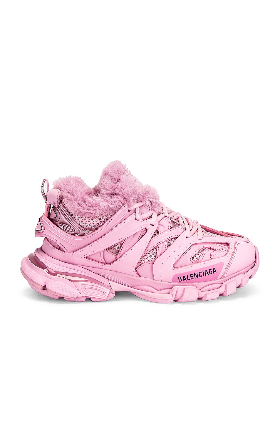 Image 1 of Balenciaga Track Fur Sneakers in Pink
