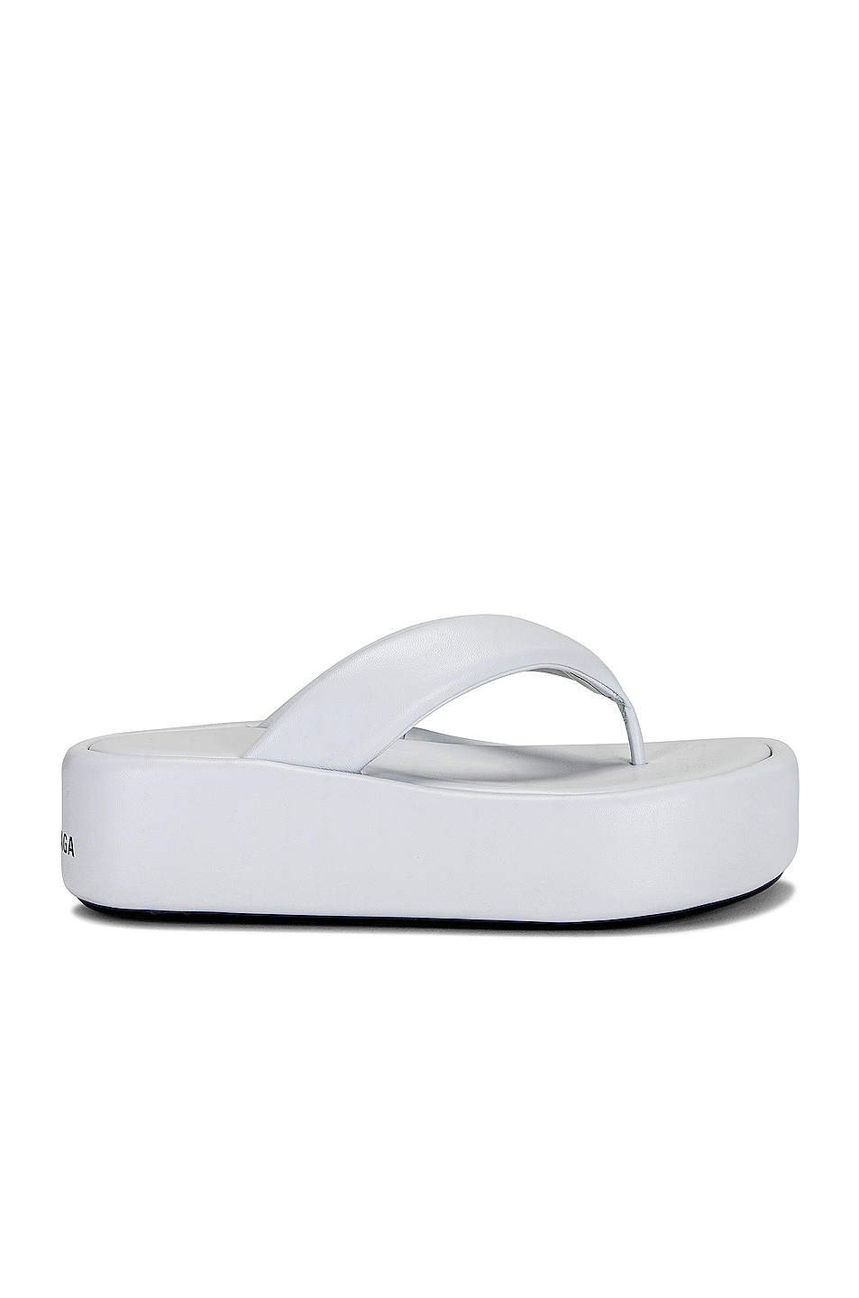 Balenciaga Rise Thong Sandals in White & Black | FWRD