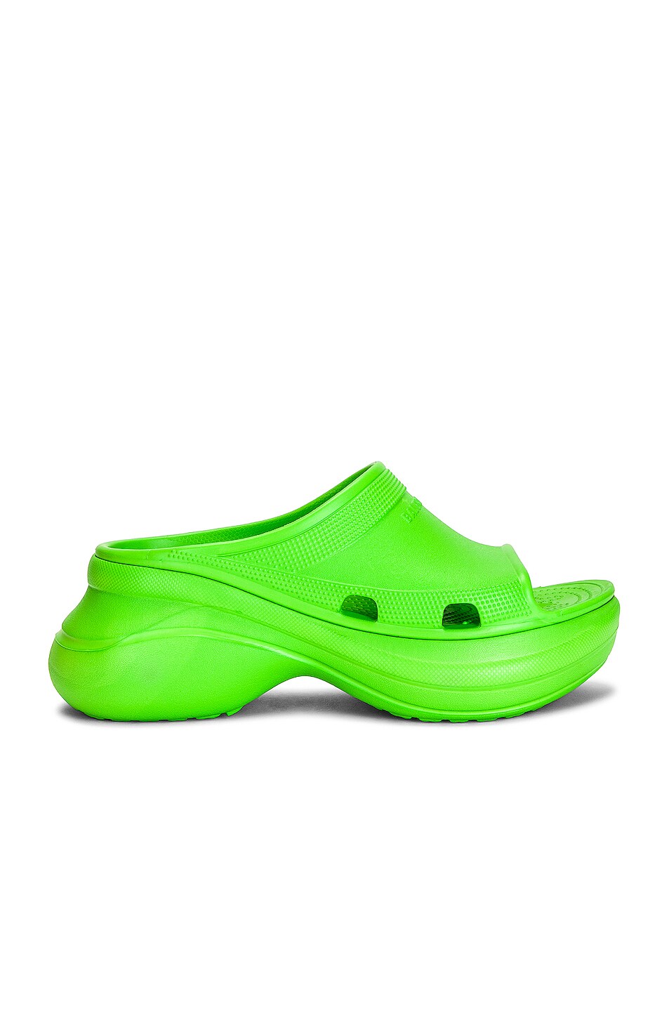 Image 1 of Balenciaga Pool Crocs Slides in Neon Green