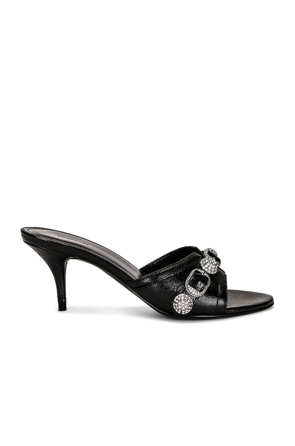 Image 1 of Balenciaga Cagole Sandals in Black & Nickel Strass