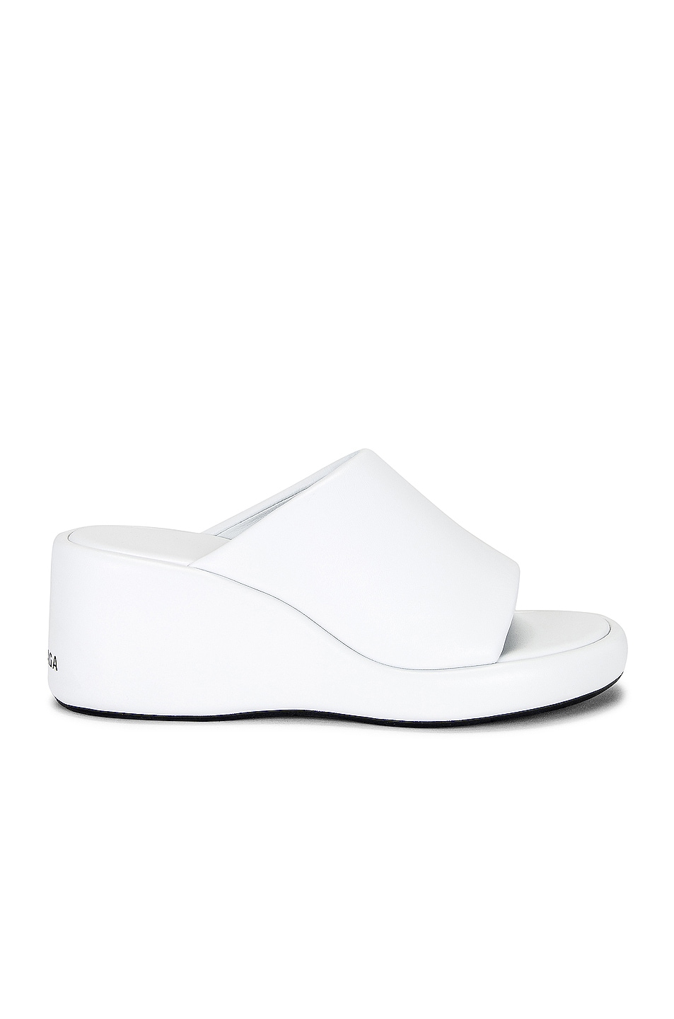 Image 1 of Balenciaga Rise Wedge Sandals in White & Black