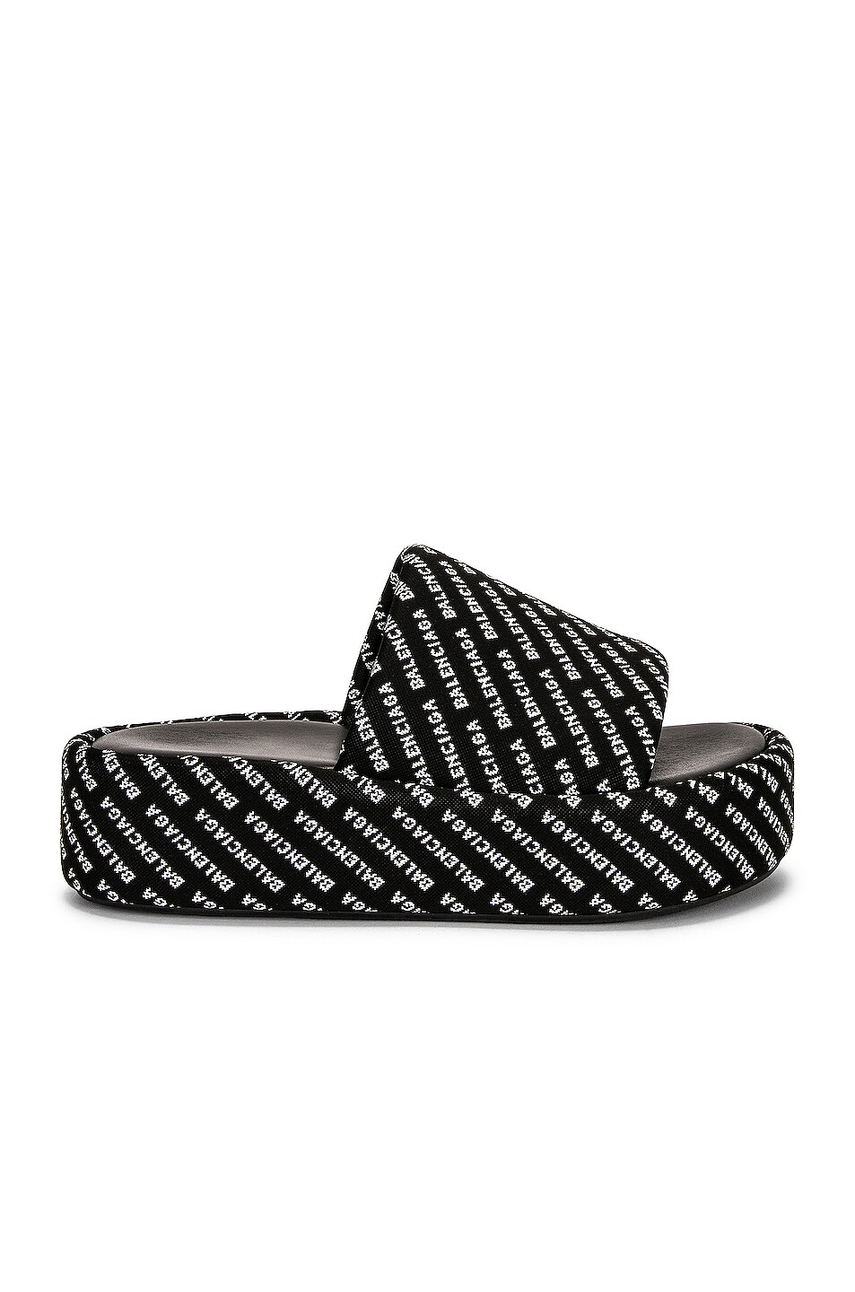 Image 1 of Balenciaga Rise Slides in Black & White